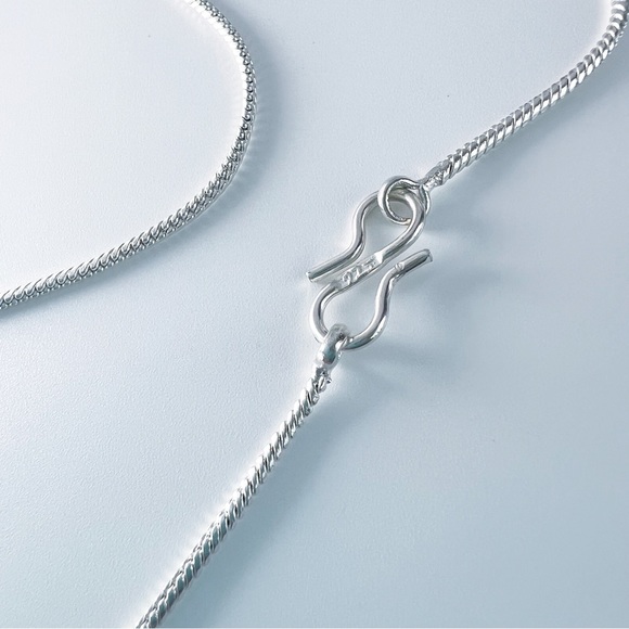 Large Chunky Chrysocolla Pendant Necklace Sterling Silver 925 Vintage Style New - Picture 6 of 7